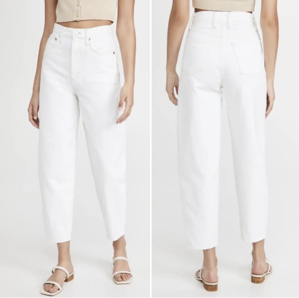 AGOLDE Balloon Jeans Curved Taper Leg Porcelain White 25 - Picture 5 of 13